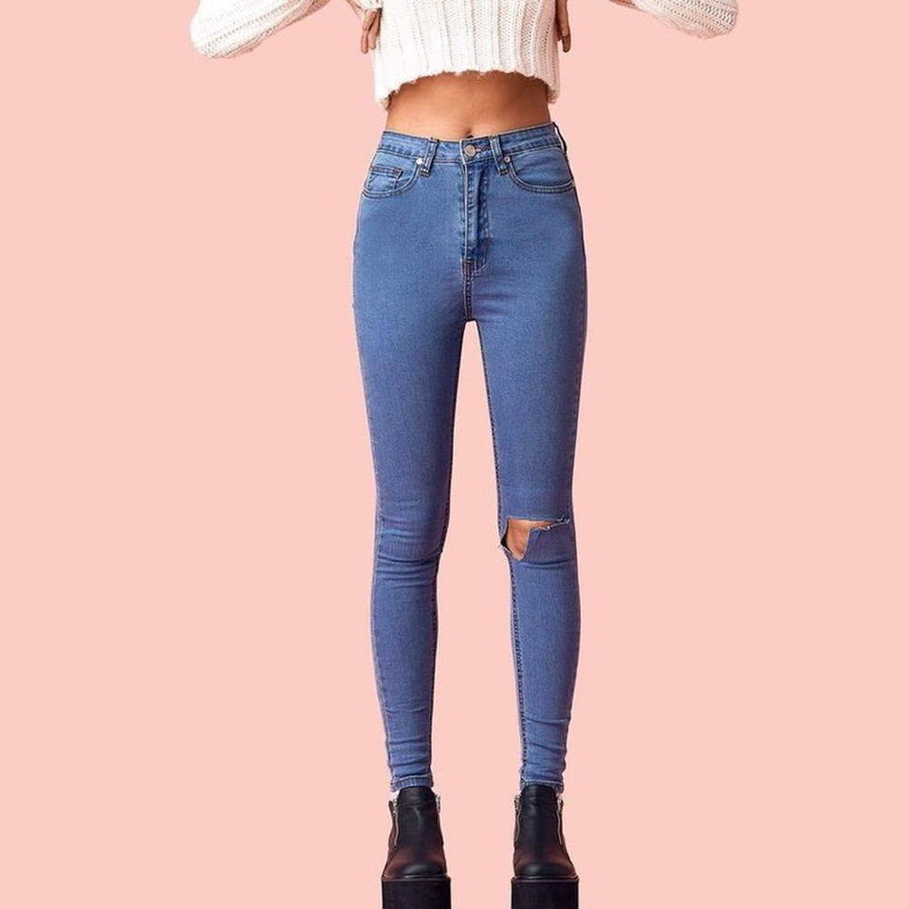 RARE NWT 2016 UNIF High Waist Push Jeans in Medium Blue